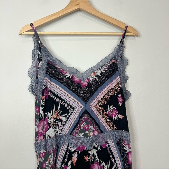 Intimately Free People Stevie Lace Print Maxi Dress Graphite Size Large - Picture 4 of 9